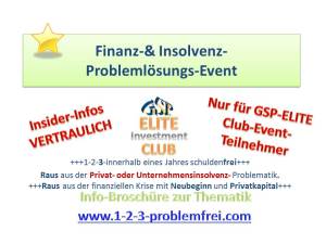 Finanz-& Insolvenz-Problemlösungs-Events im Juli-August in Deutschland